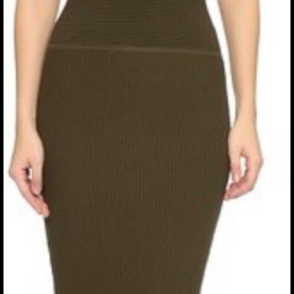 Ronny Kobo Megan Knit Midi Dress - Safari Green XS - Picture 7 of 8